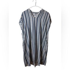 Time & Tru Striped Blue and White Dress medium